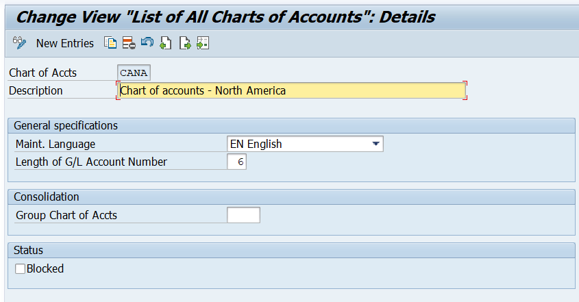 SAP T004 Table for Chart of Accounts Configuration